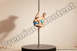 Underwear Gymnastic poses Woman White Moving poses Slim long blond Dynamic poses Academic